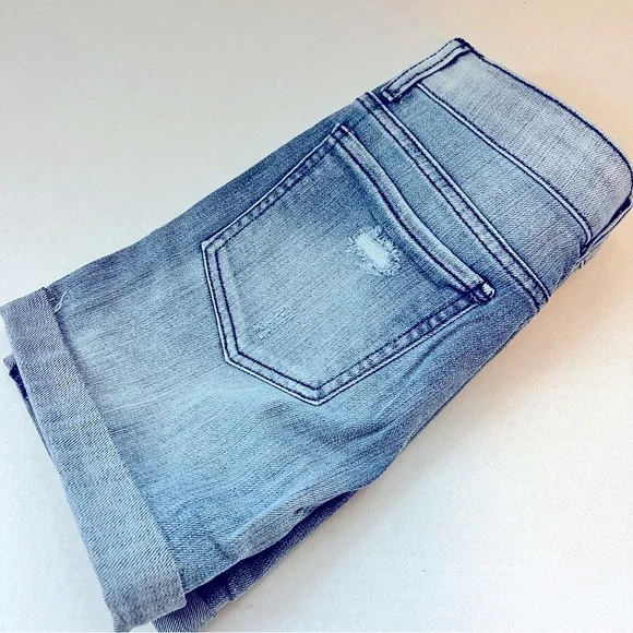 Boston Proper Light Blue Distressed Jean Shorts - Picture 10 of 11